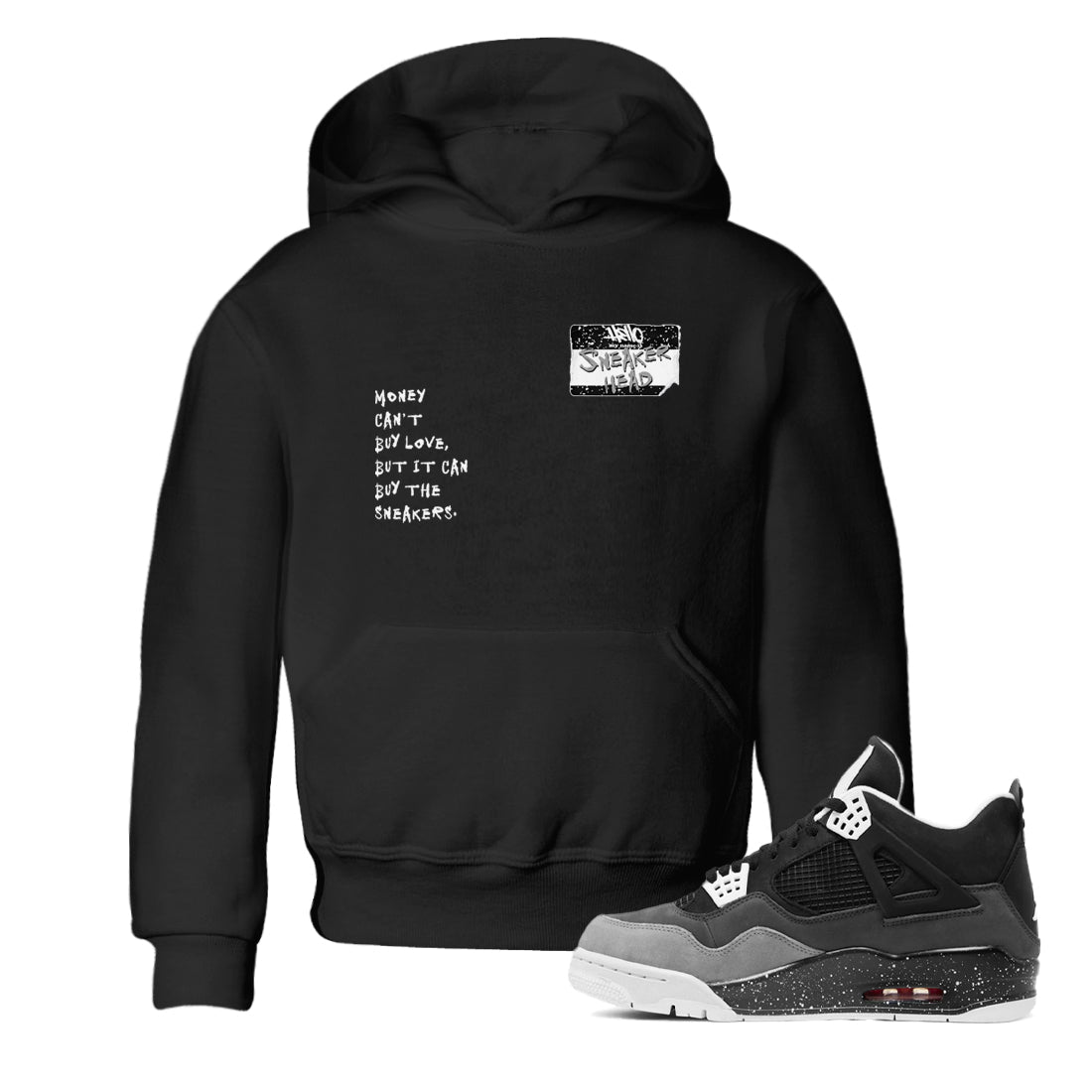 4s Fear shirts to match jordans Sneakerhead Badge sneaker match tees Air Jordan 4 Fear SNRT Sneaker Tees streetwear brand Baby and Youth Black 1 cotton tee