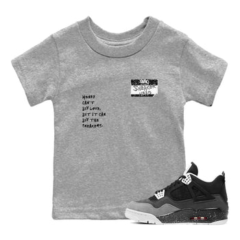 4s Fear shirts to match jordans Sneakerhead Badge sneaker match tees Air Jordan 4 Fear SNRT Sneaker Tees streetwear brand Baby and Youth Heather Grey 1 cotton tee