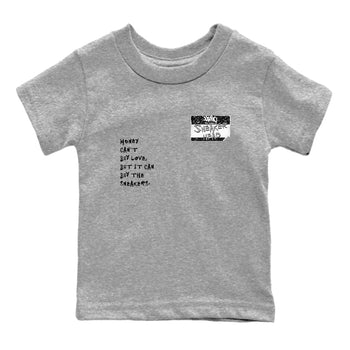 4s Fear shirts to match jordans Sneakerhead Badge sneaker match tees Air Jordan 4 Fear SNRT Sneaker Tees streetwear brand Baby and Youth Heather Grey 2 cotton tee