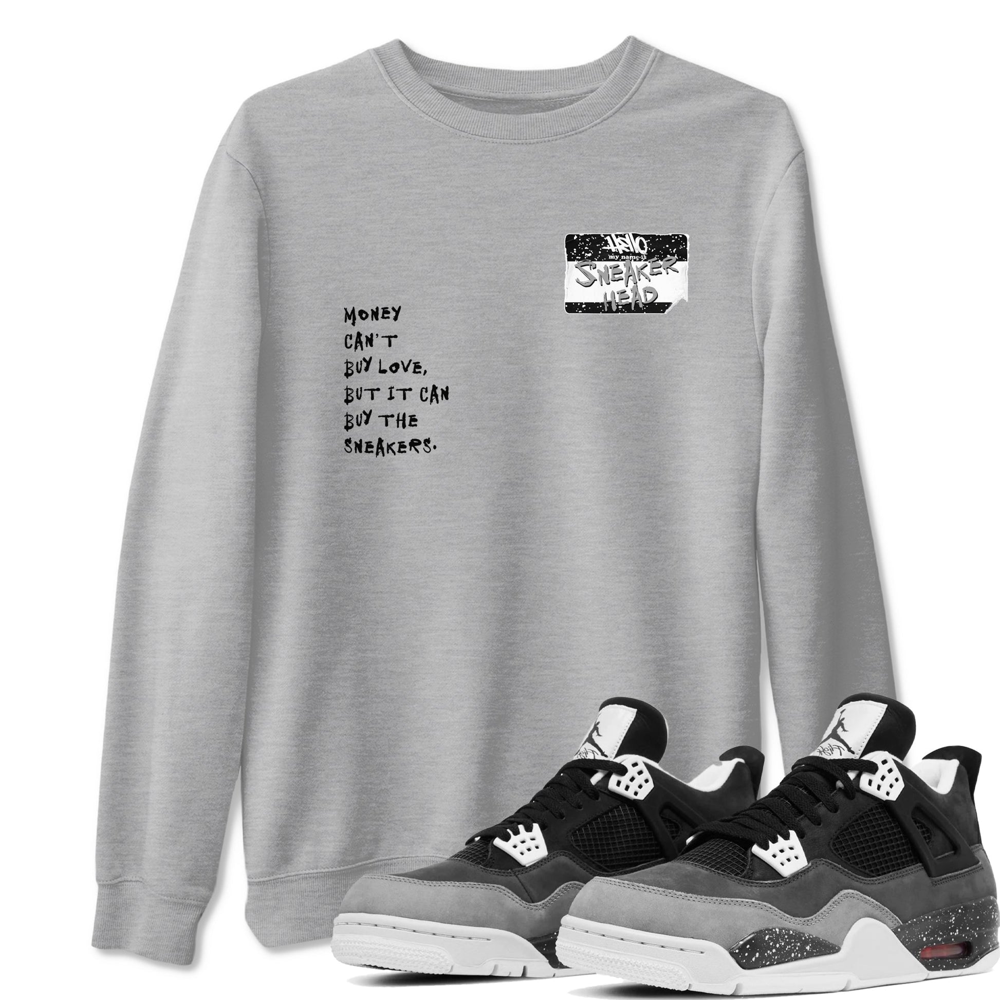 4s Fear shirts to match jordans Sneakerhead Badge sneaker match tees Air Jordan 4 Fear SNRT Sneaker Tees streetwear brand Heather Grey 1 unisex cotton tee