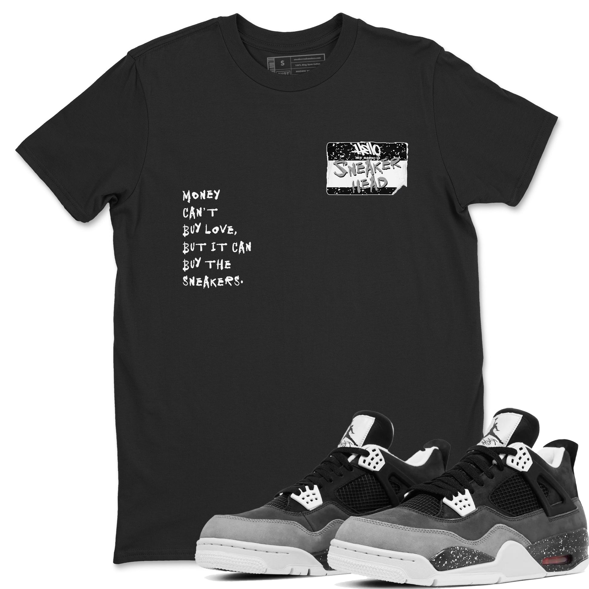 4s Fear shirts to match jordans Sneakerhead Badge sneaker match tees Air Jordan 4 Fear SNRT Sneaker Tees streetwear brand Black 1 unisex cotton tee