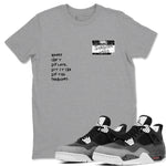 4s Fear shirts to match jordans Sneakerhead Badge sneaker match tees Air Jordan 4 Fear SNRT Sneaker Tees streetwear brand Heather Grey 1 unisex cotton tee