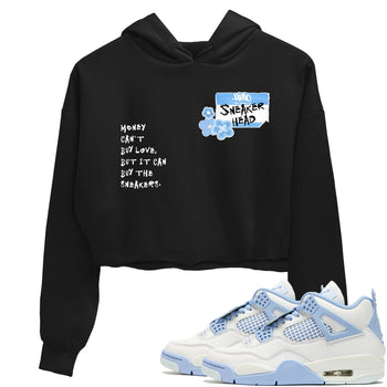 4s Forget Me Not shirts to match jordans Sneakerhead Badge graphic tees Air Jordan 4 Forget Me Not match shoes to clothes SNRT Sneaker Tees unisex cotton Black 1 crop tee