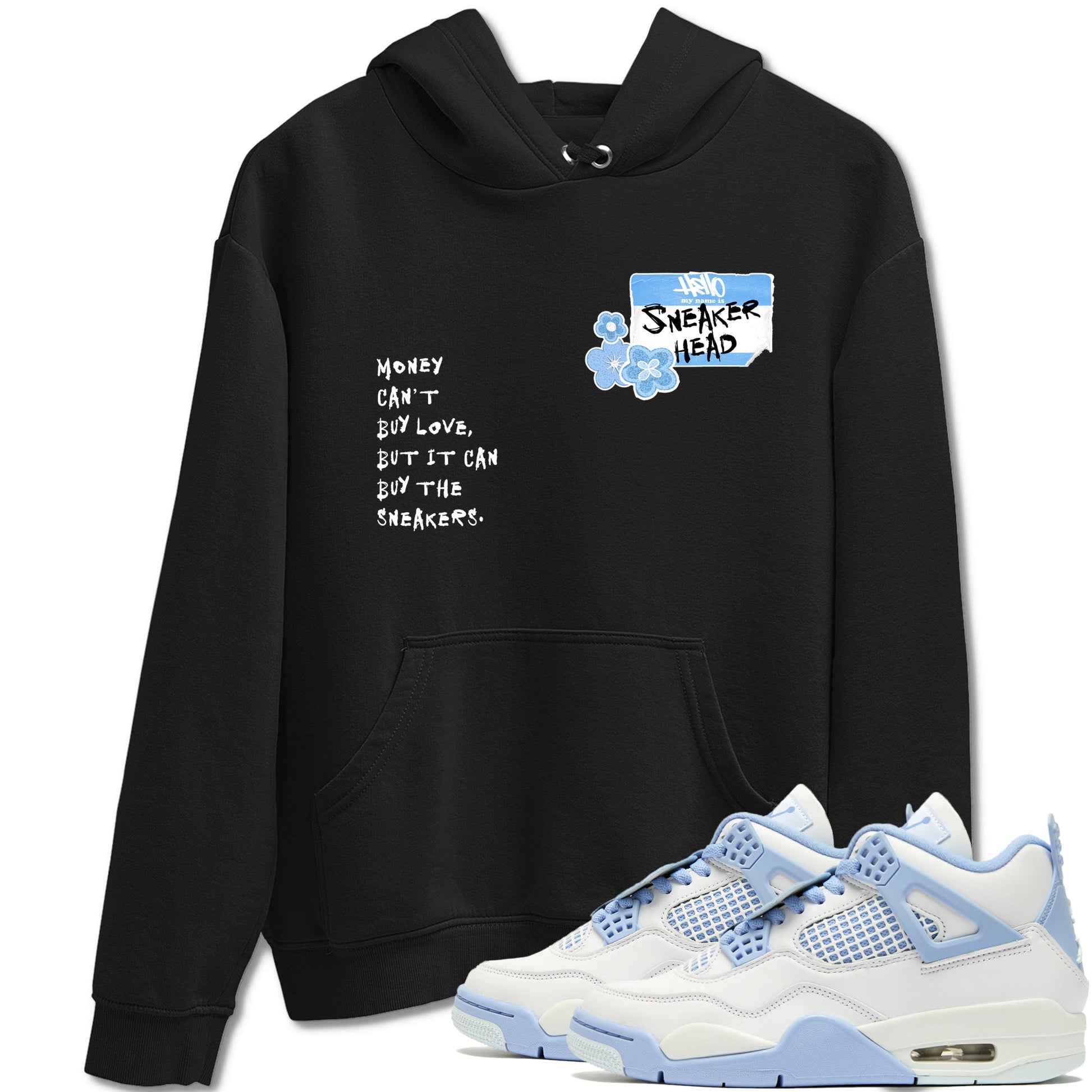 4s Forget Me Not shirts to match jordans Sneakerhead Badge graphic tees Air Jordan 4 Forget Me Not match shoes to clothes SNRT Sneaker Tees unisex cotton Black 1 shirts