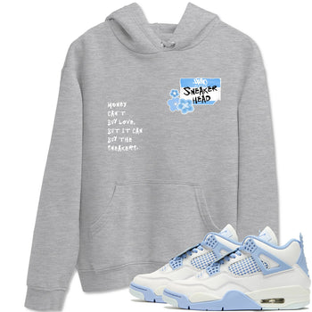 4s Forget Me Not shirts to match jordans Sneakerhead Badge graphic tees Air Jordan 4 Forget Me Not match shoes to clothes SNRT Sneaker Tees unisex cotton Heather Grey 1 shirts