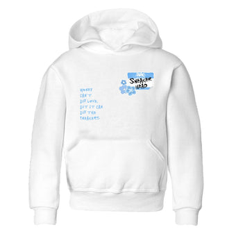 4s Forget Me Not shirts to match jordans Sneakerhead Badge graphic tees Air Jordan 4 Forget Me Not match shoes to clothes SNRT Sneaker Tees Youth Baby White 2 tee