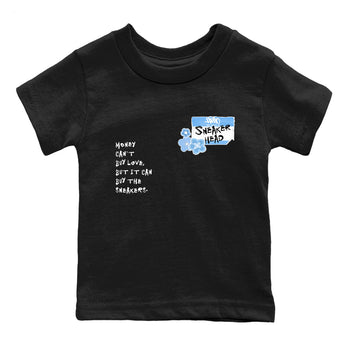 4s Forget Me Not shirts to match jordans Sneakerhead Badge graphic tees Air Jordan 4 Forget Me Not match shoes to clothes SNRT Sneaker Tees Youth Baby Black 2 tee