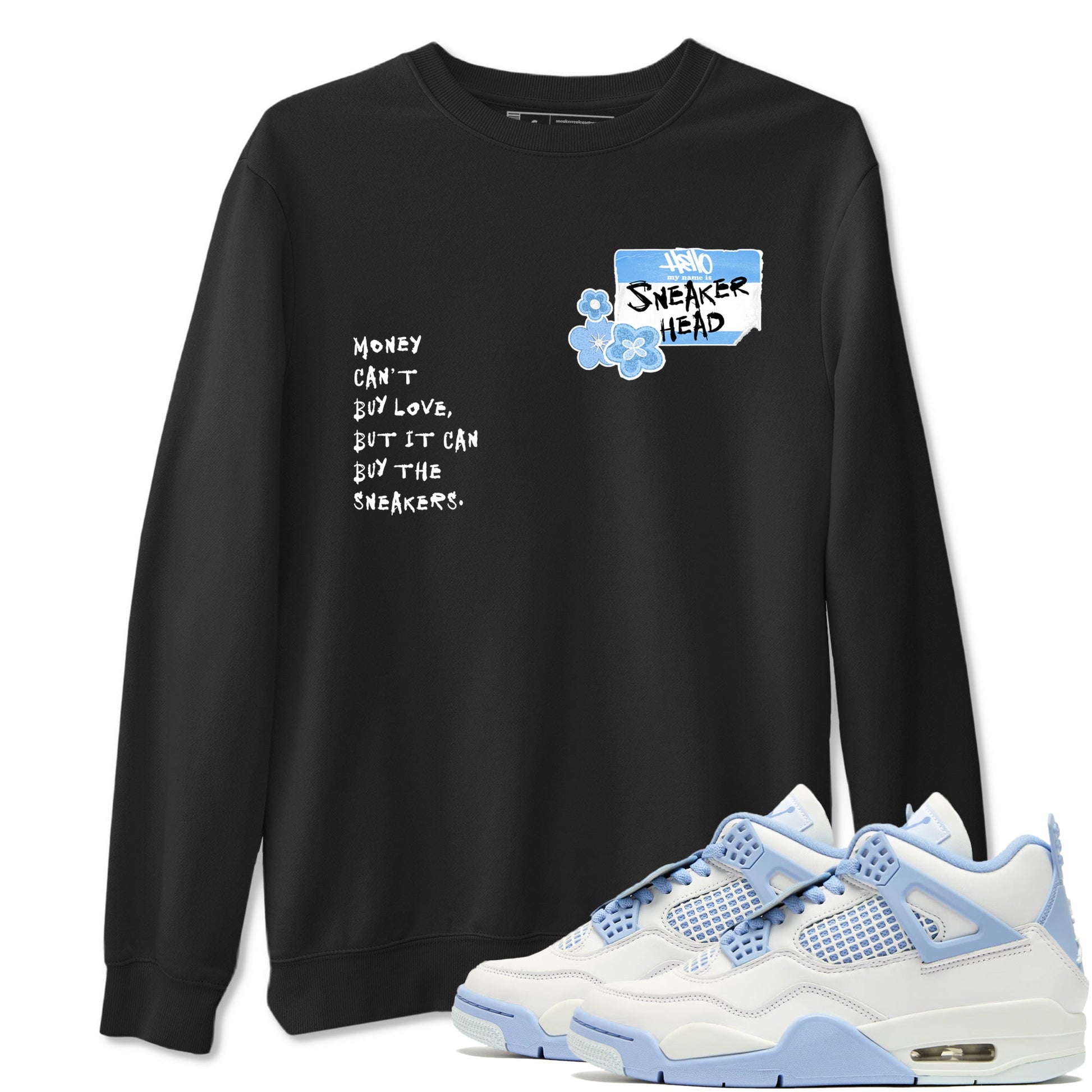 4s Forget Me Not shirts to match jordans Sneakerhead Badge graphic tees Air Jordan 4 Forget Me Not match shoes to clothes SNRT Sneaker Tees unisex cotton Black 1 shirts