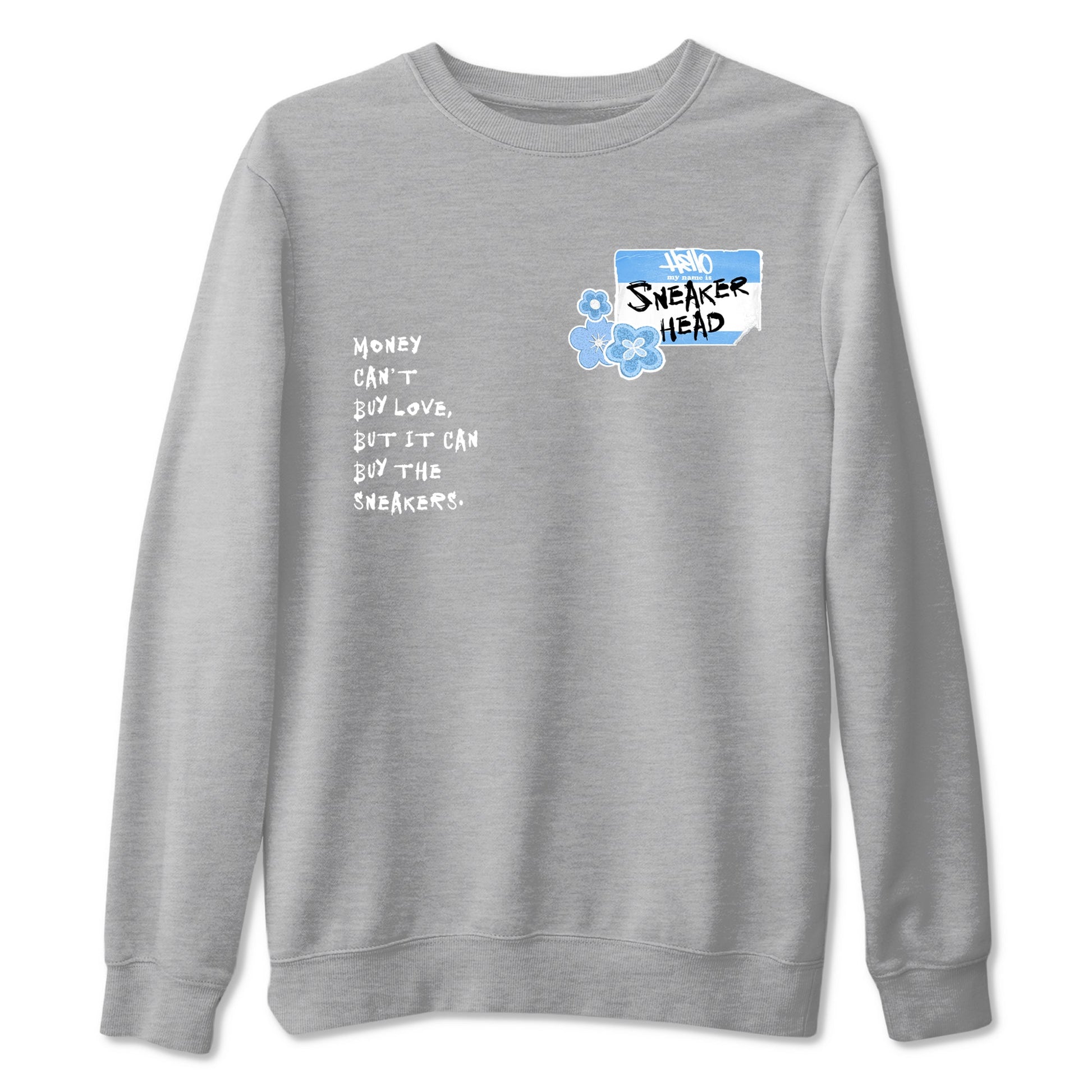 4s Forget Me Not shirts to match jordans Sneakerhead Badge graphic tees Air Jordan 4 Forget Me Not match shoes to clothes SNRT Sneaker Tees unisex cotton Heather Grey 2 shirts