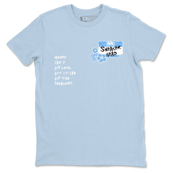 4s Forget Me Not shirts to match jordans Sneakerhead Badge graphic tees Air Jordan 4 Forget Me Not match shoes to clothes SNRT Sneaker Tees unisex cotton Light Blue 2 shirts