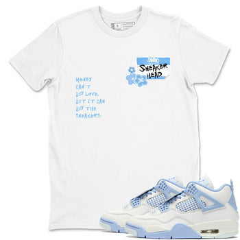 4s Forget Me Not shirts to match jordans Sneakerhead Badge graphic tees Air Jordan 4 Forget Me Not match shoes to clothes SNRT Sneaker Tees unisex cotton White 1 shirts