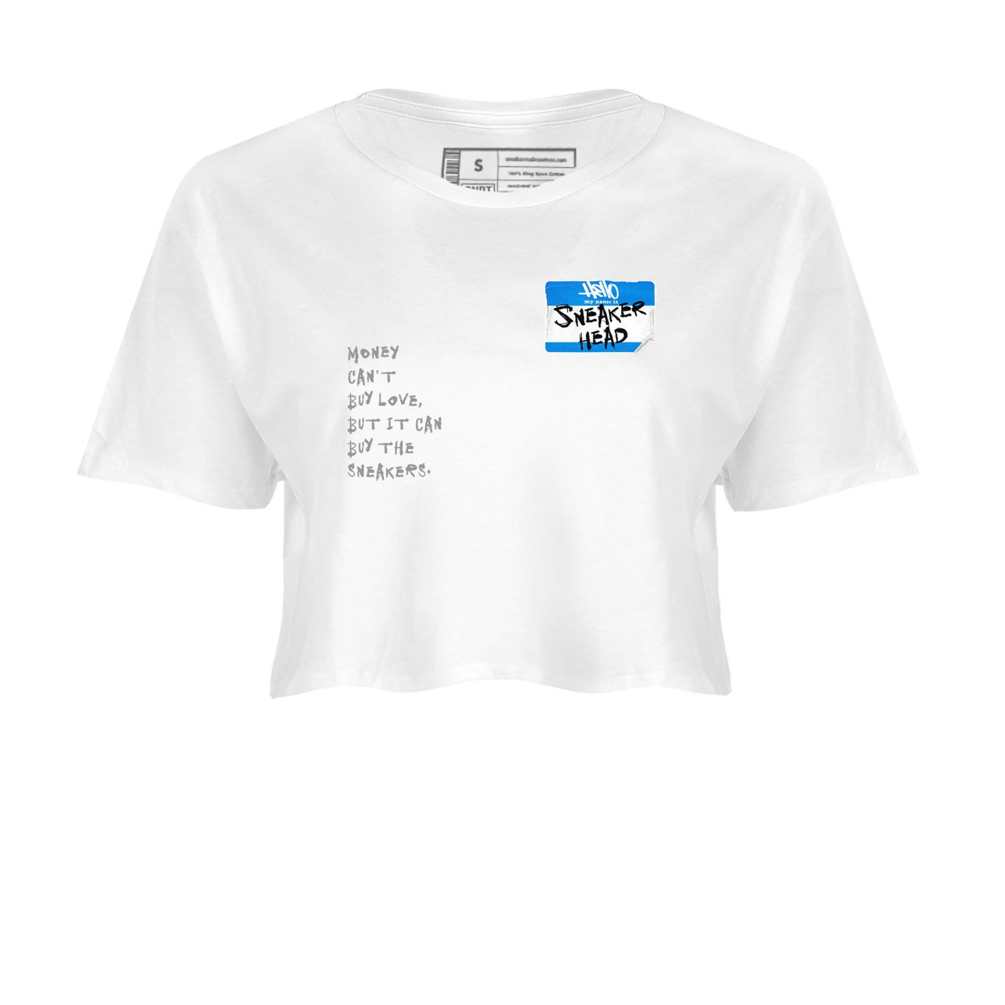 Air Jordan 4 Retro Military Blue shirt to match jordans Sneakerhead Badge sneaker tees AJ4 Military Blue SNRT Sneaker Release Tees White 2 crop length shirt