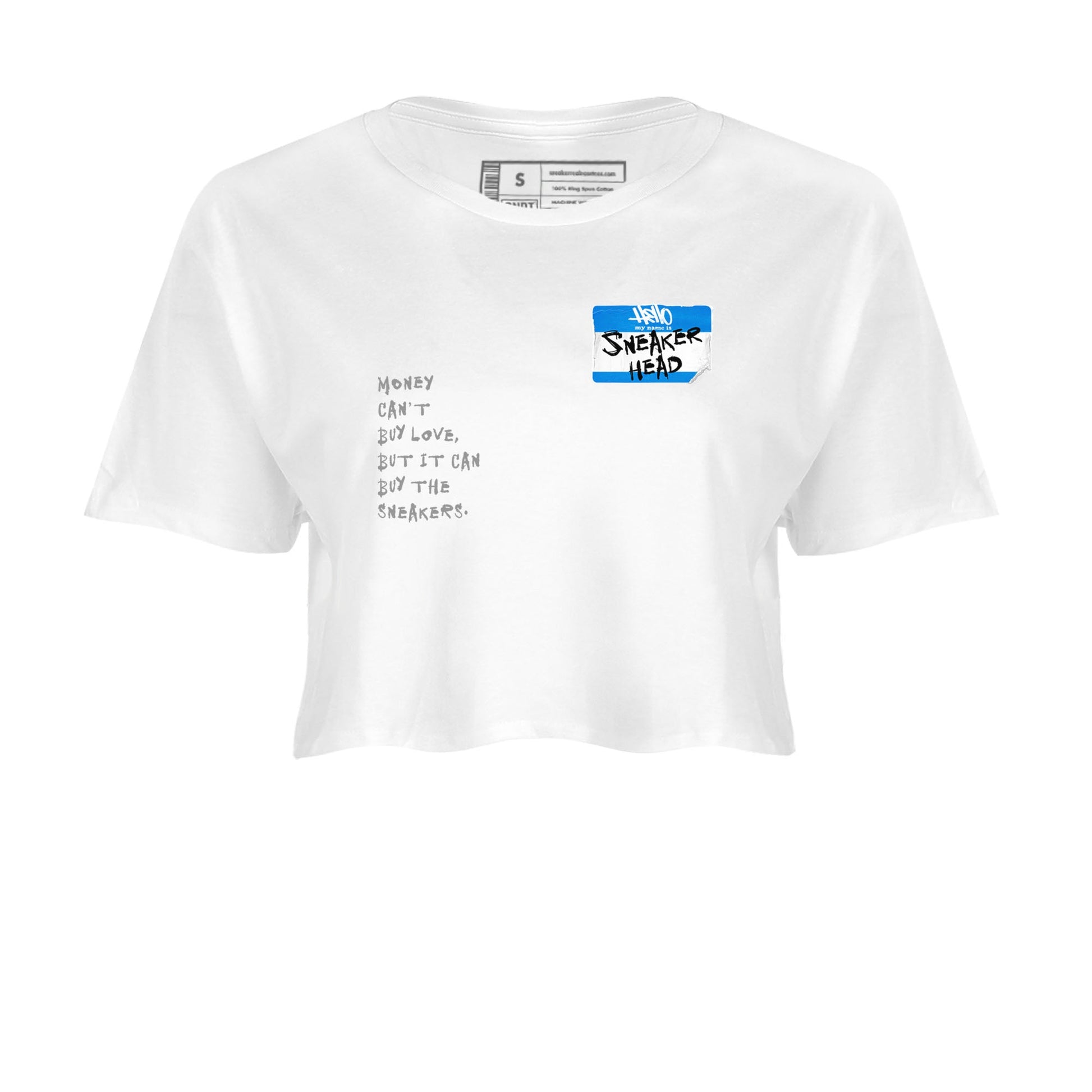 Air Jordan 4 Retro Military Blue shirt to match jordans Sneakerhead Badge sneaker tees AJ4 Military Blue SNRT Sneaker Release Tees White 2 crop length shirt