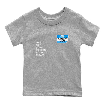 Air Jordan 4 Retro Military Blue shirt to match jordans Sneakerhead Badge sneaker tees AJ4 Military Blue SNRT Sneaker Release tees baby toddler Heather Grey 2 cotton Shirt