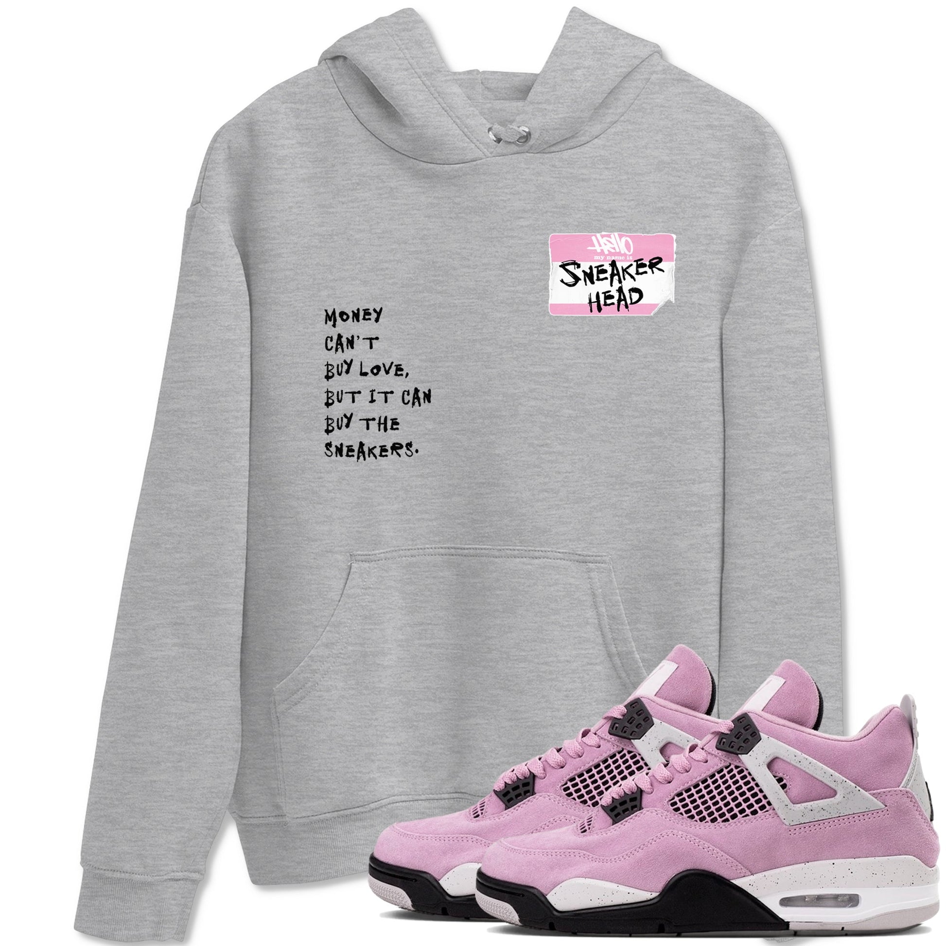 4s Orchid shirts to match jordans Sneakerhead Badge sneaker match tees Air Jordan 4 Orchid match shoes to clothes SNRT Sneaker Tees unisex cotton Heather Grey 1 shirts