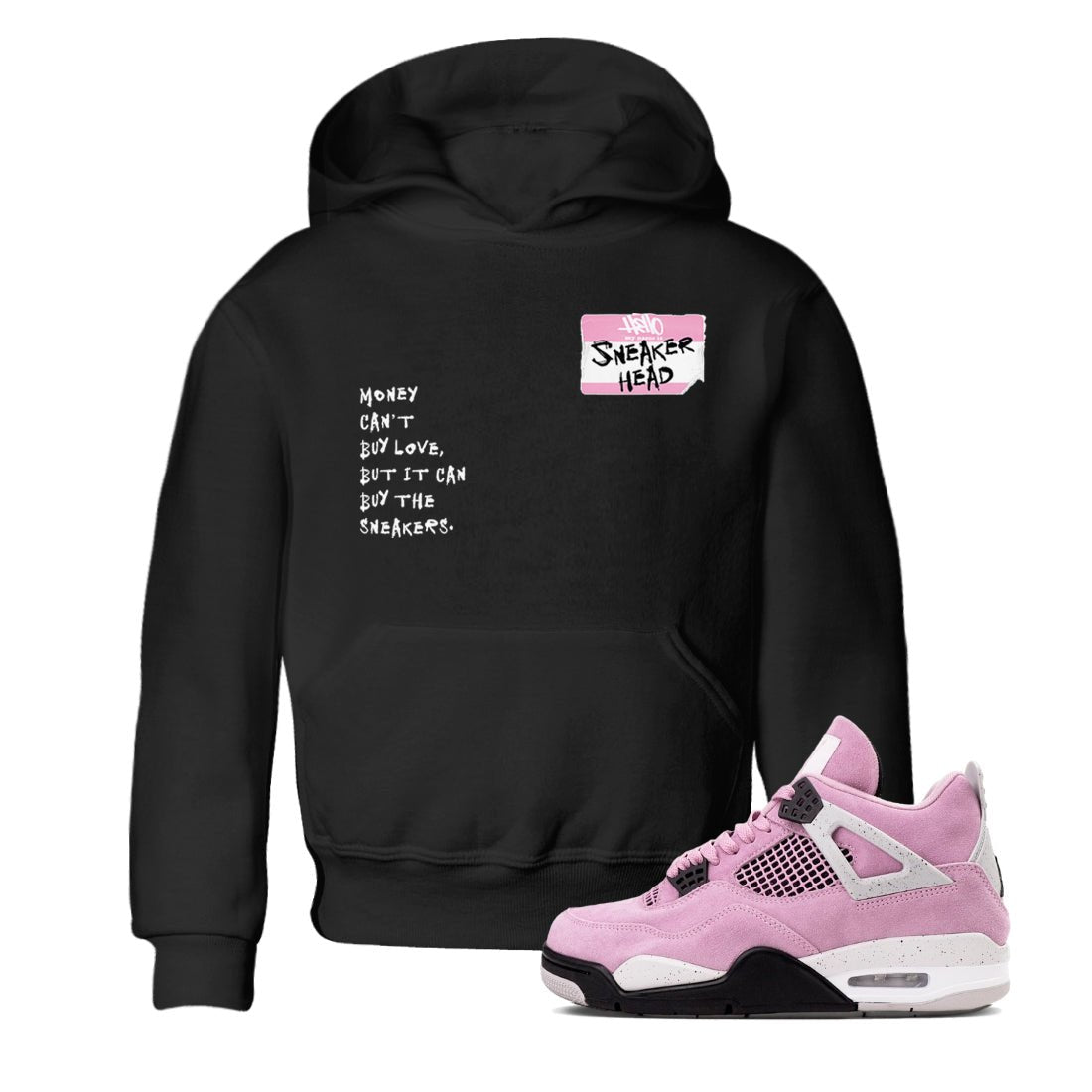 4s Orchid shirts to match jordans Sneakerhead Badge sneaker match tees Air Jordan 4 Orchid match shoes to clothes SNRT Sneaker Tees Youth Baby Black 1 tee