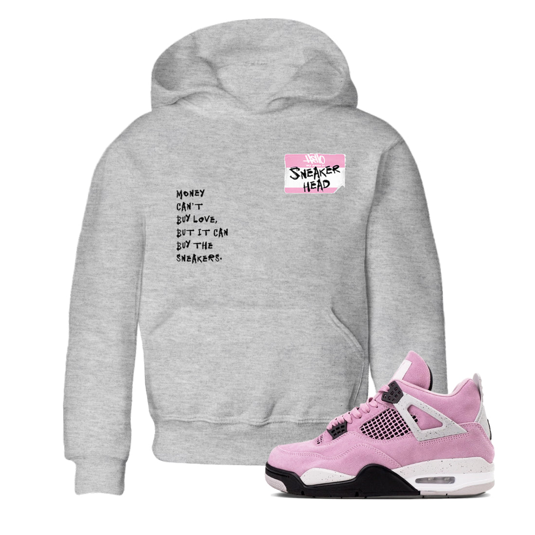4s Orchid shirts to match jordans Sneakerhead Badge sneaker match tees Air Jordan 4 Orchid match shoes to clothes SNRT Sneaker Tees Youth Baby Heather Grey 1 tee