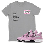 4s Orchid shirts to match jordans Sneakerhead Badge sneaker match tees Air Jordan 4 Orchid match shoes to clothes SNRT Sneaker Tees unisex cotton Heather Grey 1 shirts