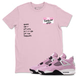 4s Orchid shirts to match jordans Sneakerhead Badge sneaker match tees Air Jordan 4 Orchid match shoes to clothes SNRT Sneaker Tees unisex cotton Pink 1 shirts