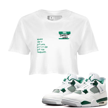 4s Oxidized Green shirts to match jordans Sneakerhead Badge sneaker match tees Air Jordan 4 Oxidized Green SNRT Sneaker Tees streetwear brand White 1 crop tee