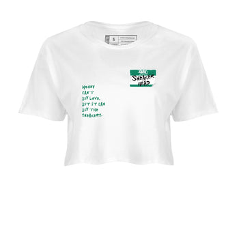 4s Oxidized Green shirts to match jordans Sneakerhead Badge sneaker match tees Air Jordan 4 Oxidized Green SNRT Sneaker Tees streetwear brand White 2 crop tee