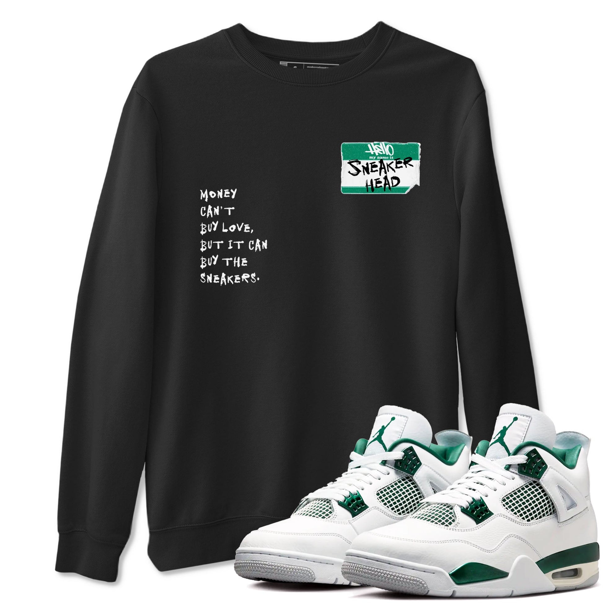 4s Oxidized Green shirts to match jordans Sneakerhead Badge sneaker match tees Air Jordan 4 Oxidized Green SNRT Sneaker Tees streetwear brand Black 1 unisex cotton tee