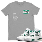 4s Oxidized Green shirts to match jordans Sneakerhead Badge sneaker match tees Air Jordan 4 Oxidized Green SNRT Sneaker Tees streetwear brand Heather Grey 1 unisex cotton tee