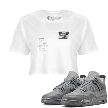 4s Wet Cement shirts to match jordans Sneakerhead Badge sneaker match tees Air Jordan 4 Wet Cement SNRT Sneaker Release Tees unisex cotton White 1 Crop Shirts