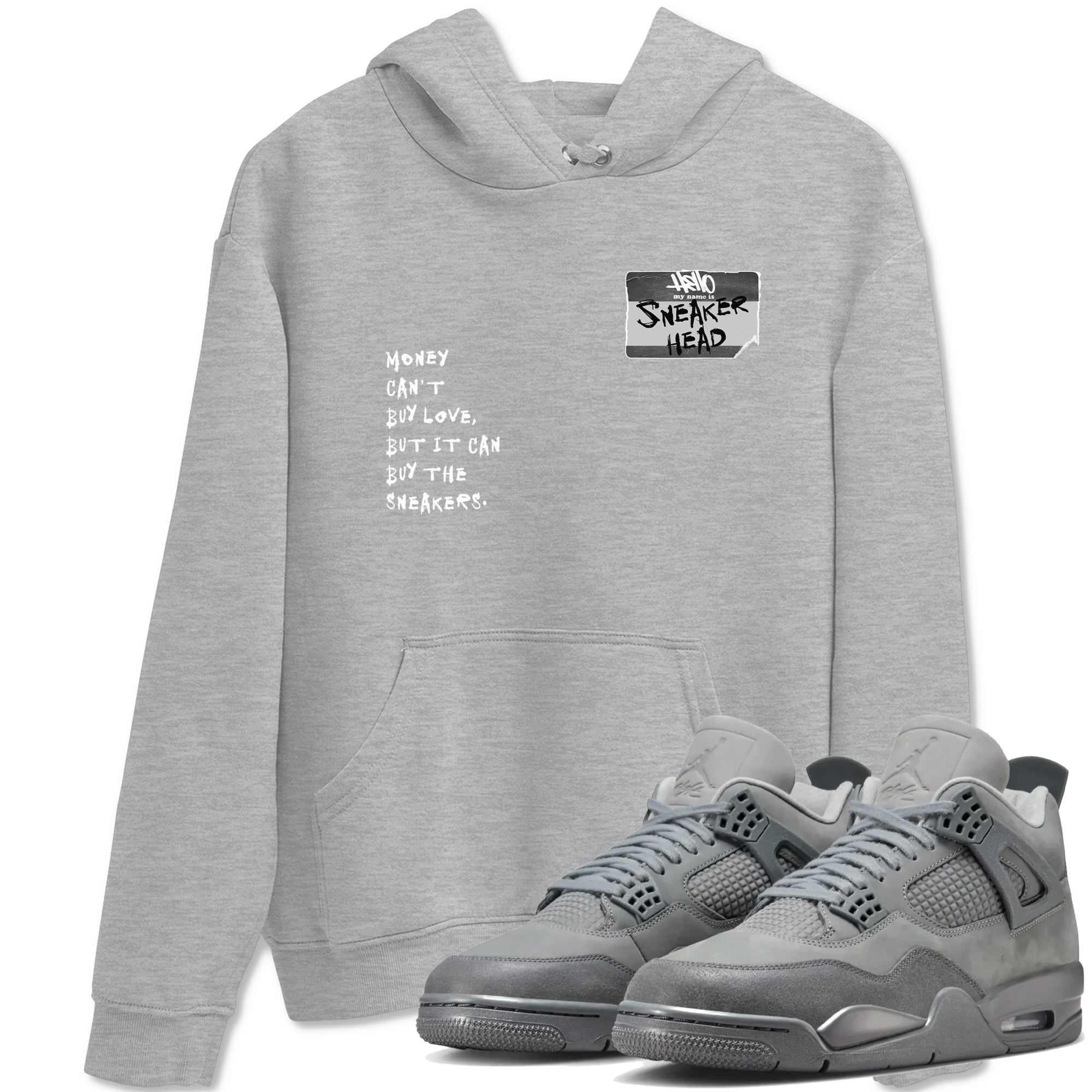 4s Wet Cement shirts to match jordans Sneakerhead Badge sneaker match tees Air Jordan 4 Wet Cement SNRT Sneaker Release Tees unisex cotton Heather Grey 1 crew neck shirts