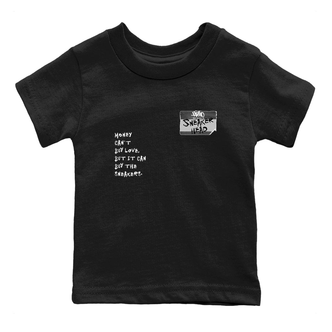 4s Wet Cement shirts to match jordans Sneakerhead Badge sneaker match tees Air Jordan 4 Wet Cement SNRT Sneaker Release Tees Youth Baby Black 2 crew neck shirts