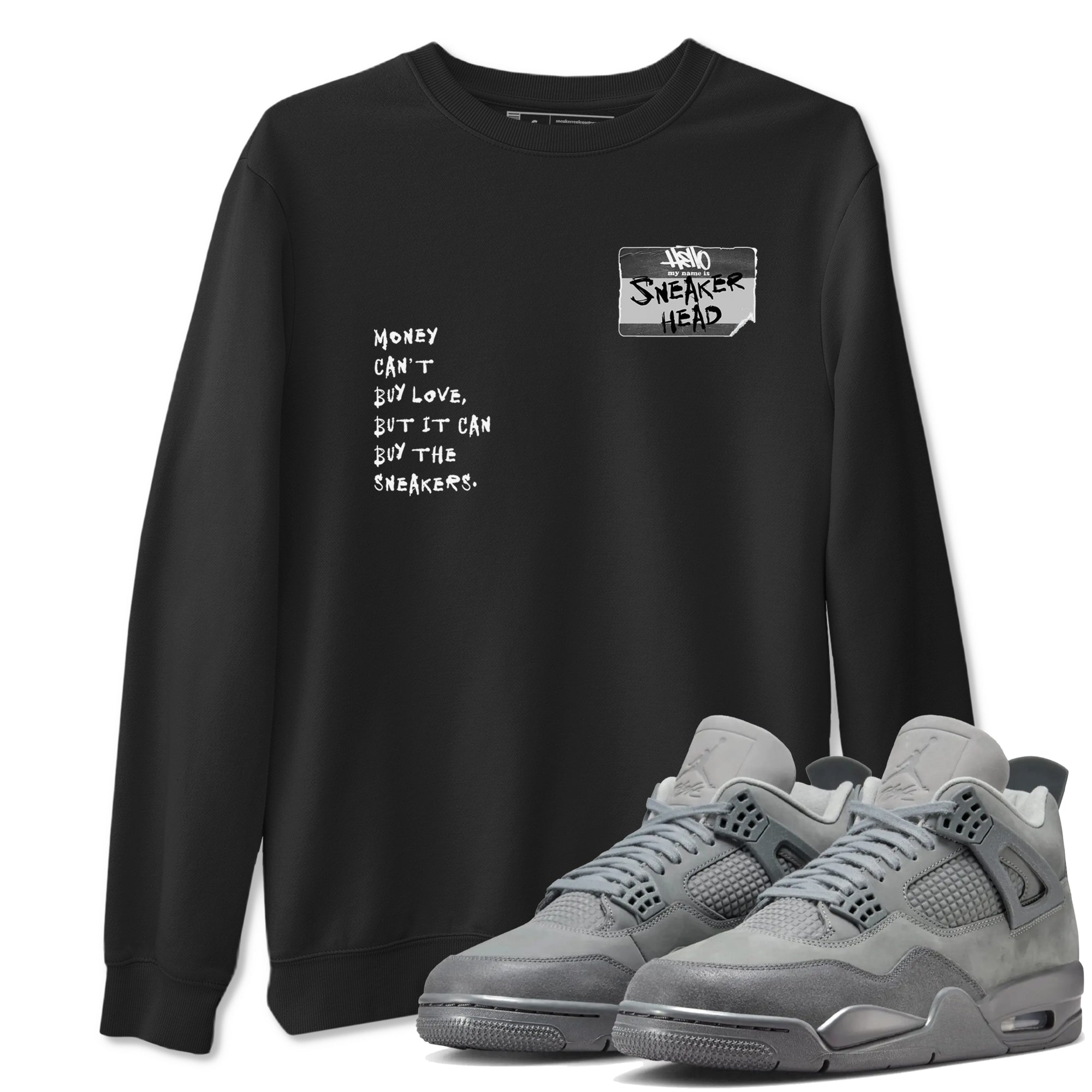 4s Wet Cement shirts to match jordans Sneakerhead Badge sneaker match tees Air Jordan 4 Wet Cement SNRT Sneaker Release Tees unisex cotton Black 1 crew neck shirts