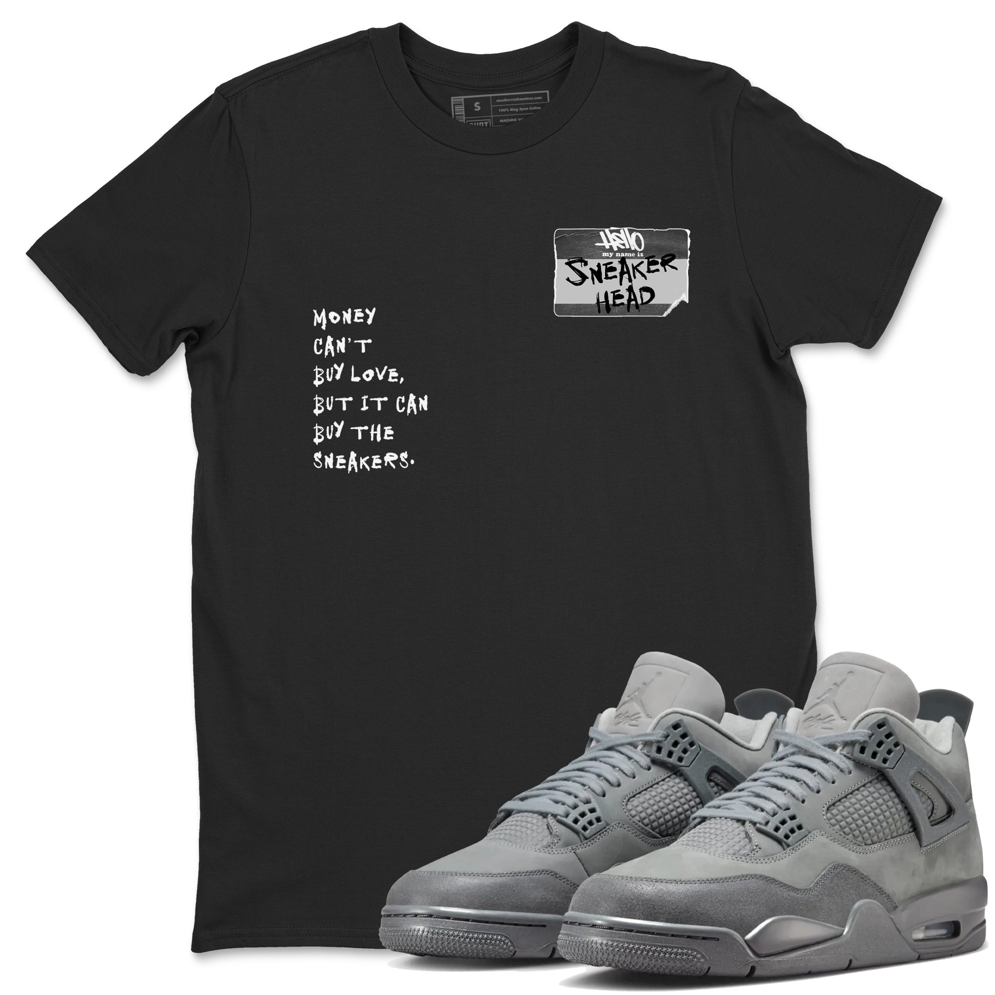 4s Wet Cement shirts to match jordans Sneakerhead Badge sneaker match tees Air Jordan 4 Wet Cement SNRT Sneaker Release Tees unisex cotton Black 1 crew neck shirts