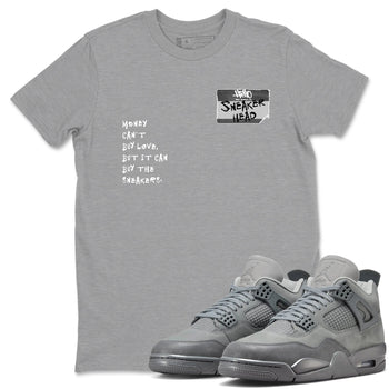 4s Wet Cement shirts to match jordans Sneakerhead Badge sneaker match tees Air Jordan 4 Wet Cement SNRT Sneaker Release Tees unisex cotton Heather Grey 1 crew neck shirts