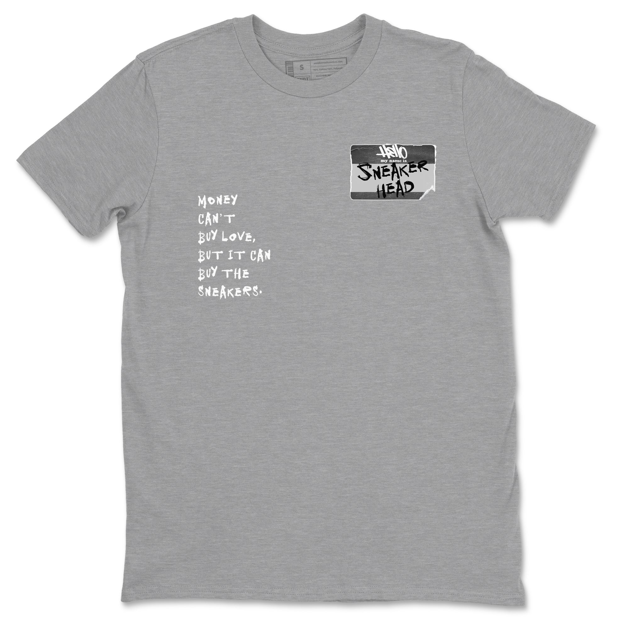 4s Wet Cement shirts to match jordans Sneakerhead Badge sneaker match tees Air Jordan 4 Wet Cement SNRT Sneaker Release Tees unisex cotton Heather Grey 2 crew neck shirts