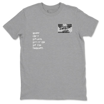 4s Wet Cement shirts to match jordans Sneakerhead Badge sneaker match tees Air Jordan 4 Wet Cement SNRT Sneaker Release Tees unisex cotton Heather Grey 2 crew neck shirts