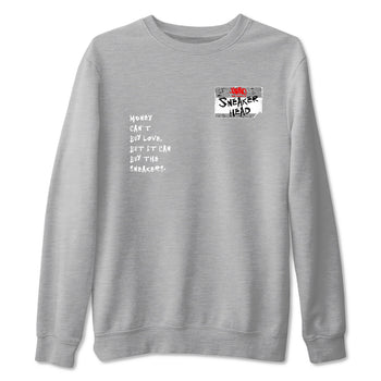 Sneakerhead Badge sneaker match t-shirt styled to complete your fit with the Air Jordan 4 White Cement sneakers, shown in Heather Grey 2.