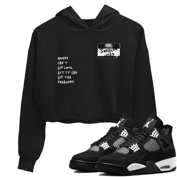 Air Jordan 4 White Thunder shirts to match jordans Sneakerhead Badge sneaker match tees Air Jordan 4 Retro White Thunder SNRT Sneaker Tees streetwear brand Black 1 crop tee