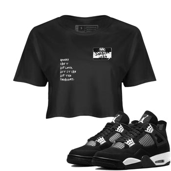 Air Jordan 4 White Thunder shirts to match jordans Sneakerhead Badge sneaker match tees Air Jordan 4 Retro White Thunder SNRT Sneaker Tees streetwear brand Black 1 crop tee