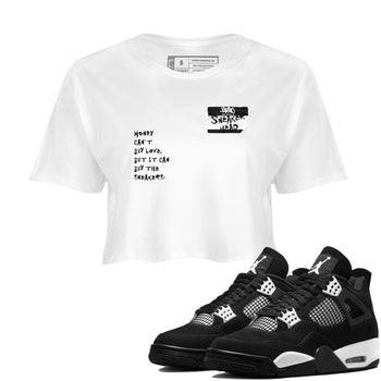 Air Jordan 4 White Thunder shirts to match jordans Sneakerhead Badge sneaker match tees Air Jordan 4 Retro White Thunder SNRT Sneaker Tees streetwear brand White 1 crop tee
