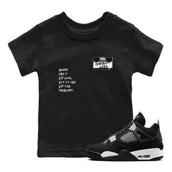 Air Jordan 4 White Thunder shirts to match jordans Sneakerhead Badge sneaker match tees Air Jordan 4 Retro White Thunder SNRT Sneaker Tees streetwear brand Baby and Youth Black 1 cotton tee