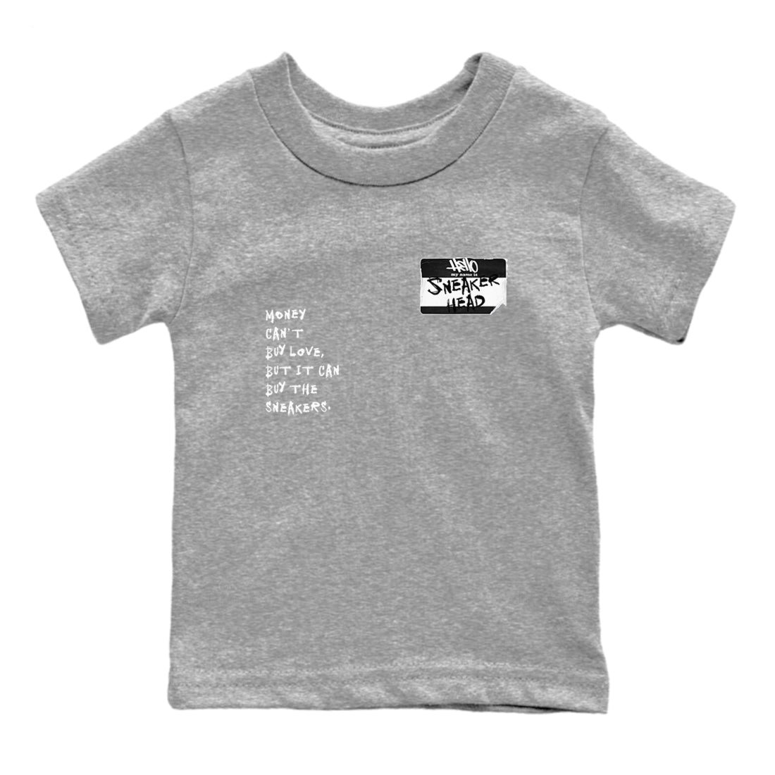 Air Jordan 4 White Thunder shirts to match jordans Sneakerhead Badge sneaker match tees Air Jordan 4 Retro White Thunder SNRT Sneaker Tees streetwear brand Baby and Youth Heather Grey 2 cotton tee