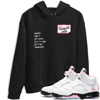 Sneaker match tees – Sneaker Tees To Match Air Jordan 5 Medium Soft Pink Shoes – Sneakerhead Badge Tee Black 1