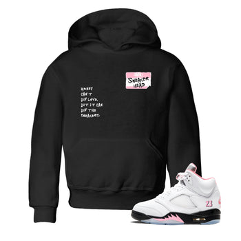 Sneaker match tees – Sneaker Tees To Match Air Jordan 5 Medium Soft Pink Shoes – Sneakerhead Badge Kids T-Shirt Black 1
