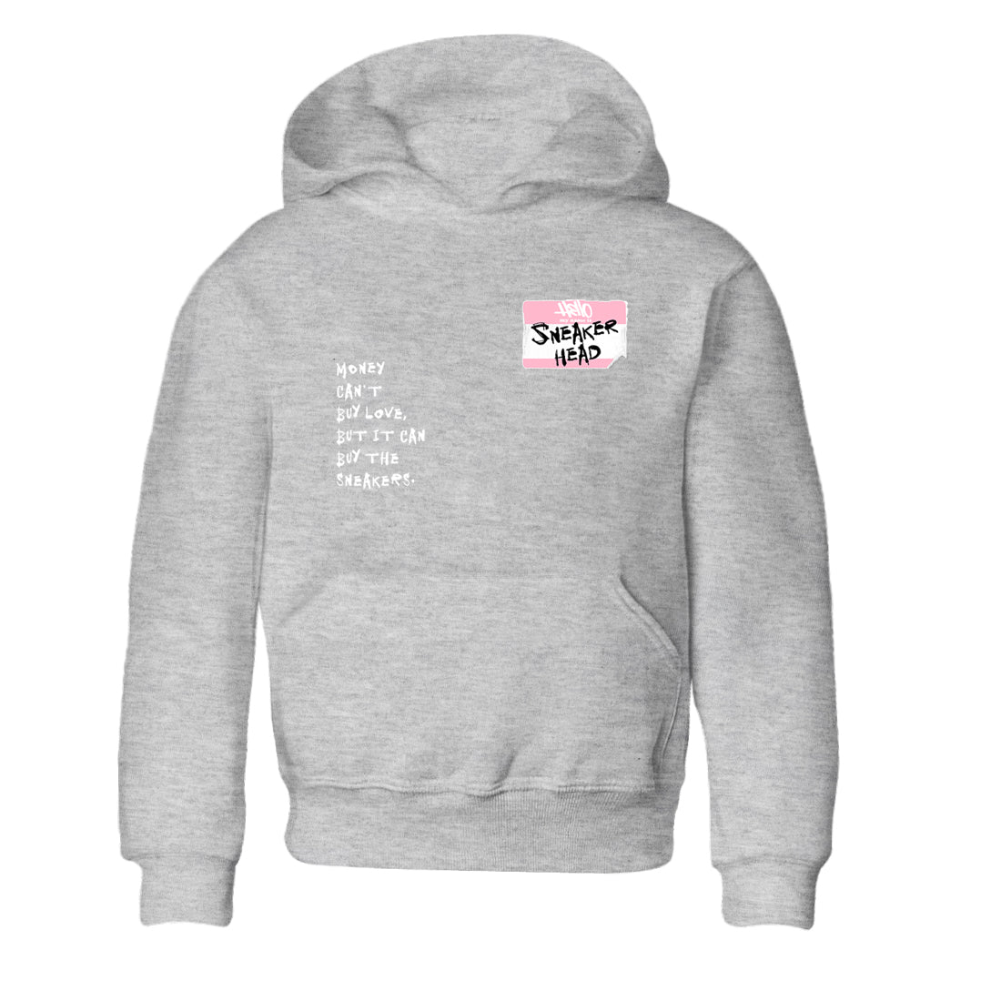 Sneaker match tees – Sneaker Tees To Match Air Jordan 5 Medium Soft Pink Shoes – Sneakerhead Badge Kids T-Shirt Heather Grey 2