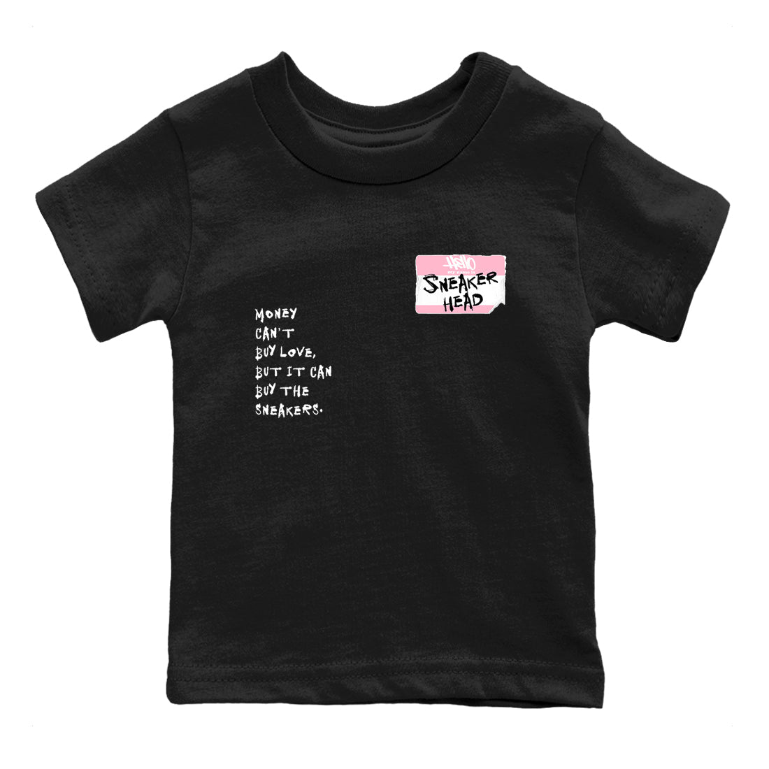 Sneaker match tees – Sneaker Tees To Match Air Jordan 5 Medium Soft Pink Shoes – Sneakerhead Badge Kids T-Shirt Black 2