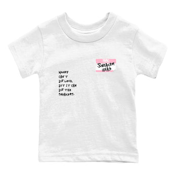 Sneaker match tees – Sneaker Tees To Match Air Jordan 5 Medium Soft Pink Shoes – Sneakerhead Badge Kids T-Shirt White 2