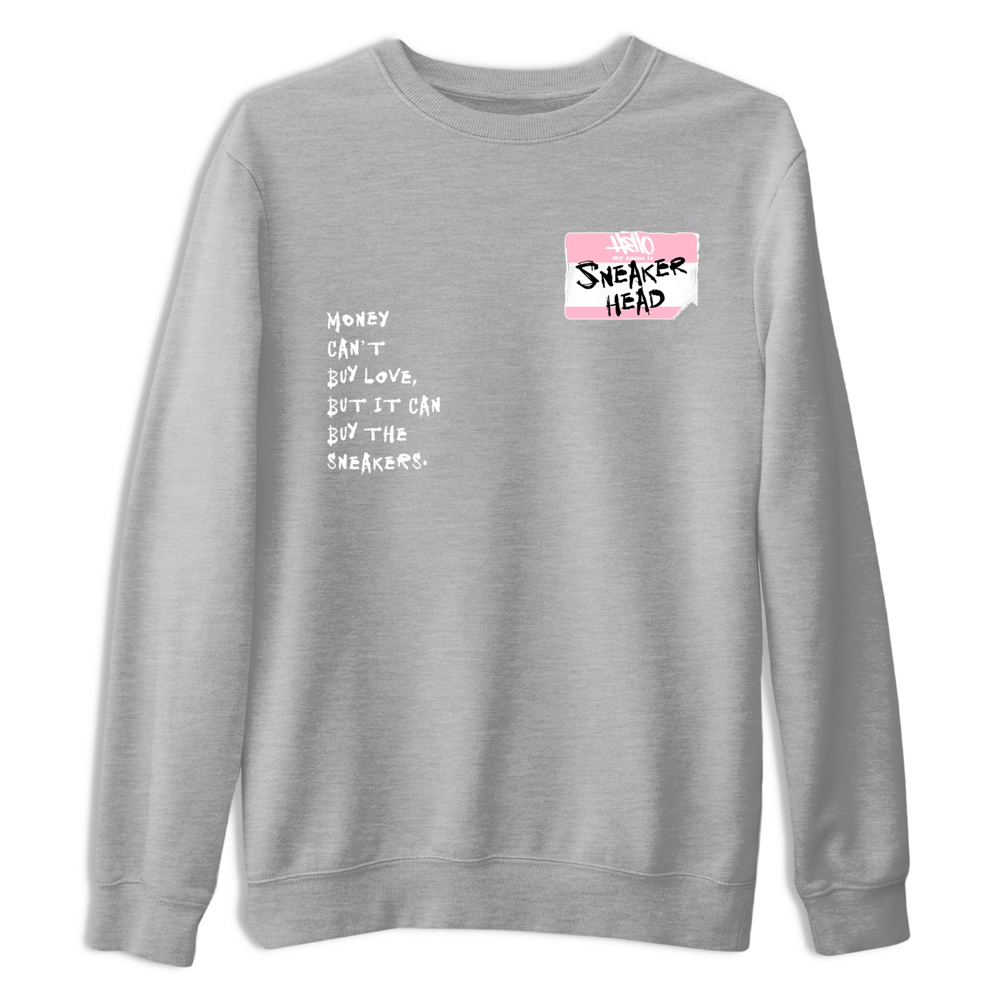Sneaker match tees – Sneaker Tees To Match Air Jordan 5 Medium Soft Pink Shoes – Sneakerhead Badge Tee Heather Grey 2