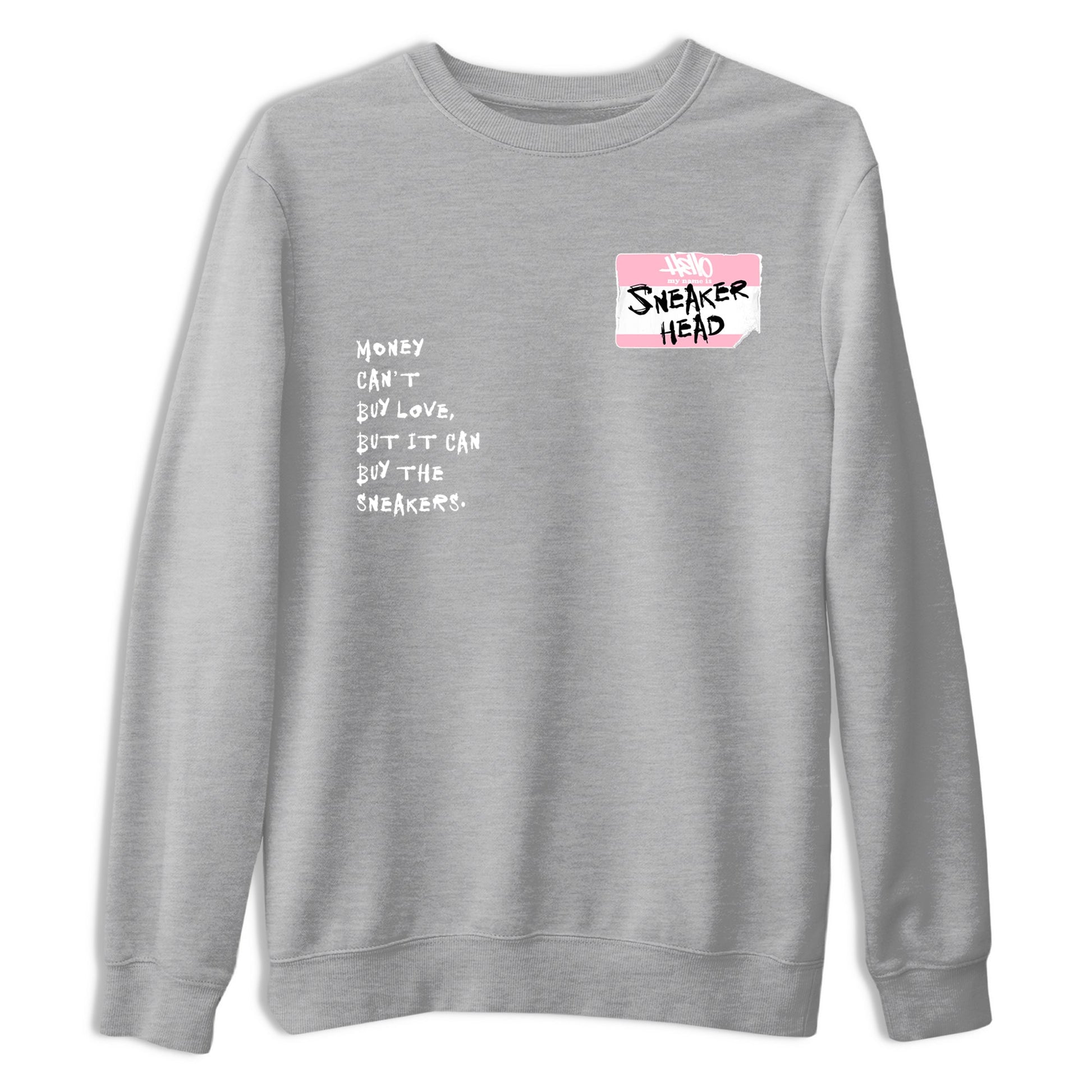 Sneaker match tees – Sneaker Tees To Match Air Jordan 5 Medium Soft Pink Shoes – Sneakerhead Badge Tee Heather Grey 2
