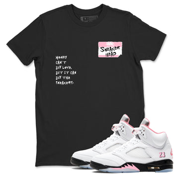 Sneaker match tees – Sneaker Tees To Match Air Jordan 5 Medium Soft Pink Shoes – Sneakerhead Badge Tee Black 1