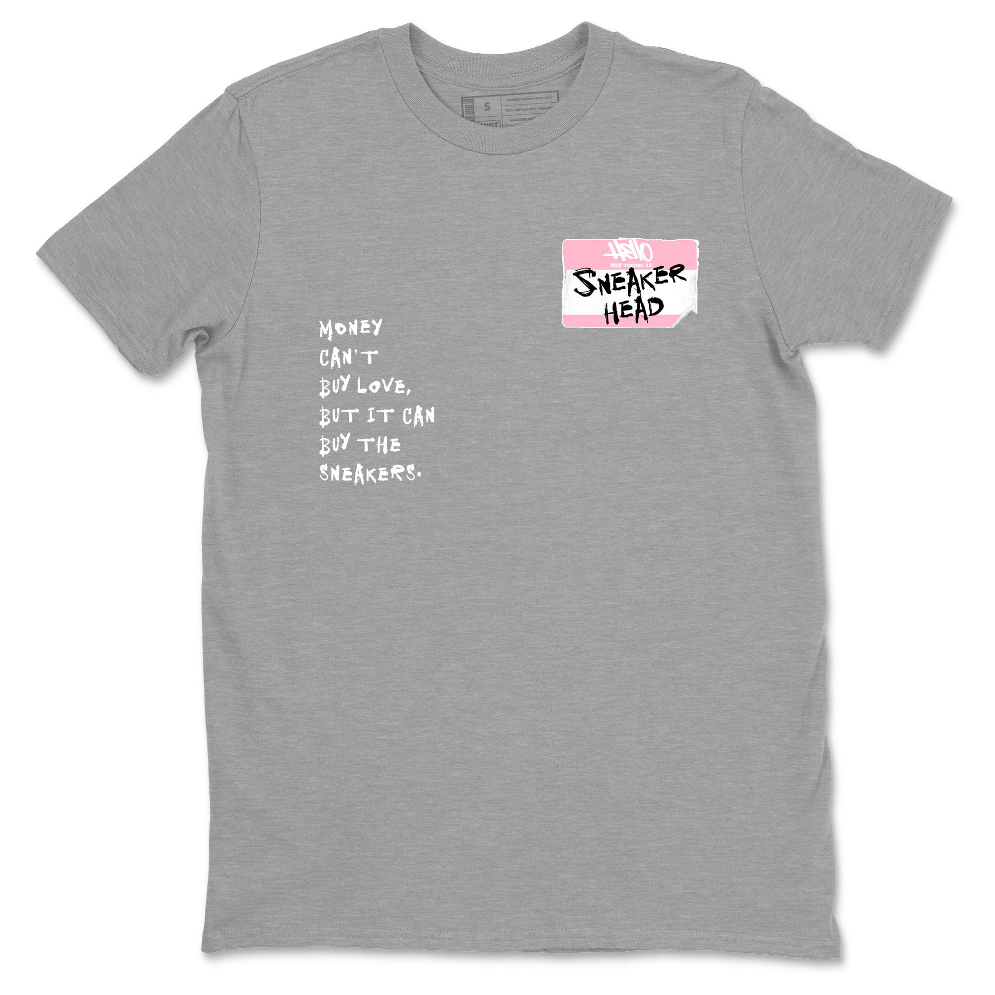 Sneaker match tees – Sneaker Tees To Match Air Jordan 5 Medium Soft Pink Shoes – Sneakerhead Badge Tee Heather Grey 2